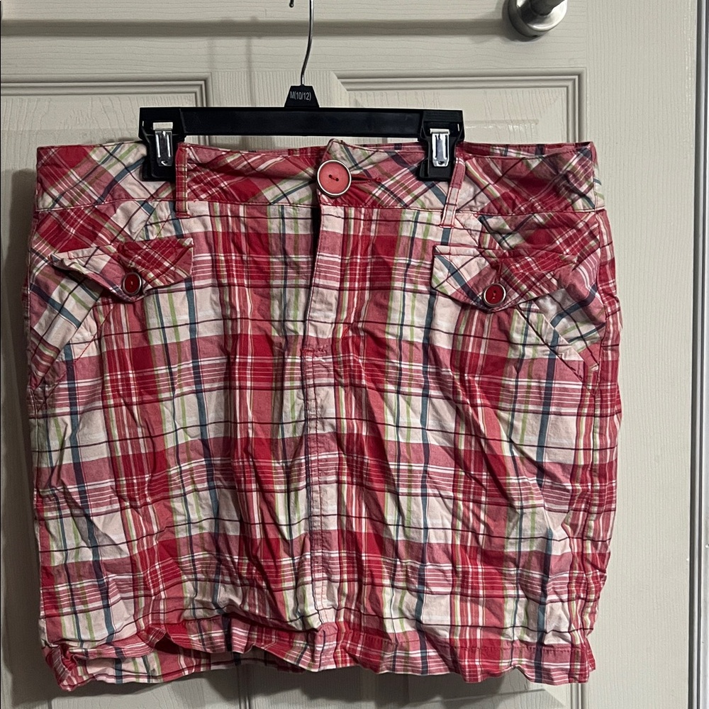Red Plaid Mini Skort